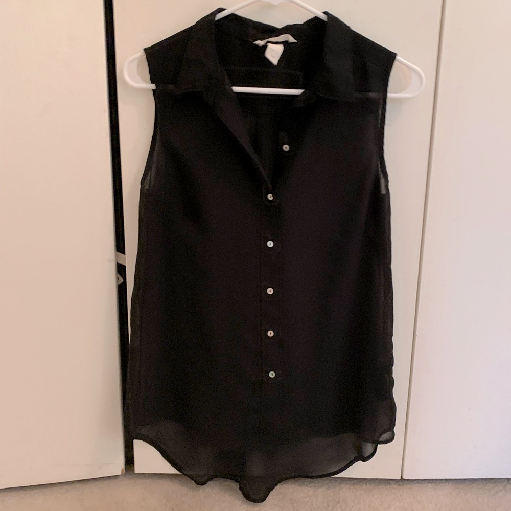 Forever 21 Black Sheer button down blouse